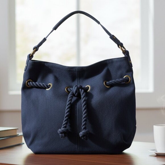 Old Navy Tote Bag With Inside Pocket, Navy Blue, Approximate Size 16"x13"x6" - Picture 1 of 7